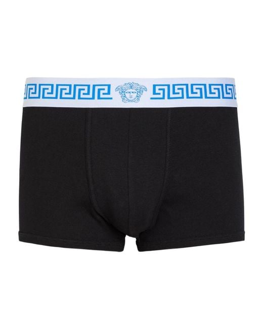 Versace Black Low-Rise Stretch-Cotton Trunks for men