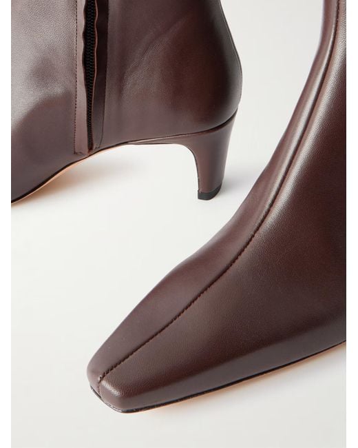 Staud Brown Wally Leather Ankle Boots