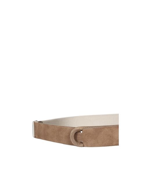 Orciani White Buckleless Suede Belt for men