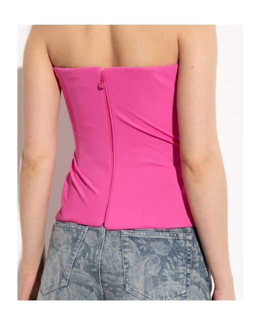 Versace Pink Bare Shoulders Top