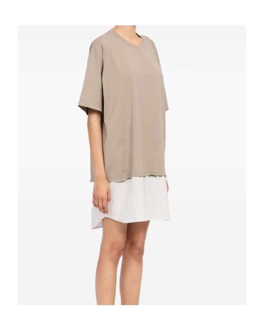 MM6 by Maison Margiela White Crewneck Panelled Dress
