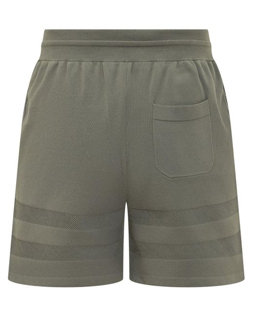 Givenchy Gray Textured Stripe Knit Shorts for men