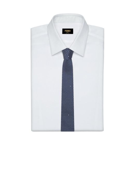 Fendi Blue Silk Tie for men