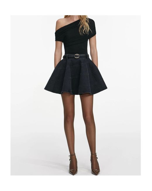 Self-Portrait Black Asymmetric-Design Top