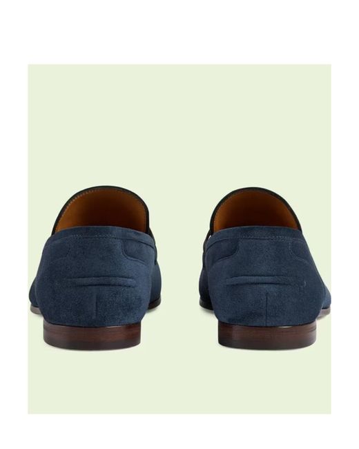 Gucci Blue Jordaan Horsebit Detail Slip-On Loafers for men