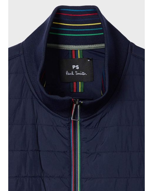 Paul Smith Blue Ps Paul Smith Quilted Front Jacket for men