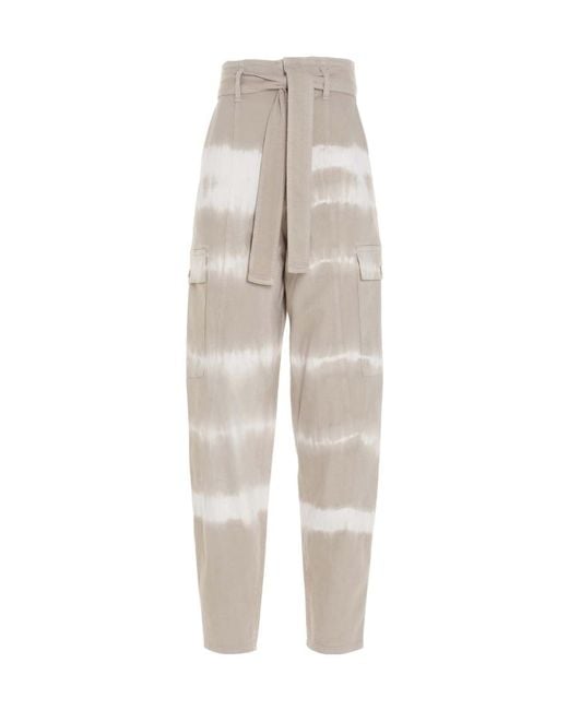 Stella McCartney Gray Tie-Dye Belted Cargo Pants