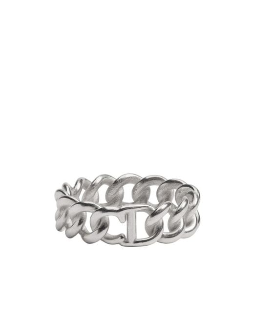 Dior Cd Icon Chain Link Ring in White for Men | Lyst UK