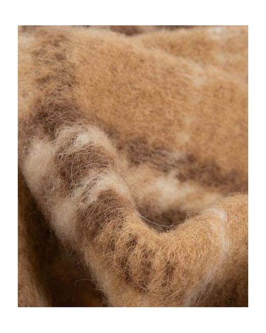 Burberry Natural Narrow Check Alpaca Wool Blend Scarf for men