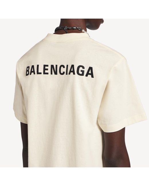 Balenciaga White Logo Back Jersey T-Shirt