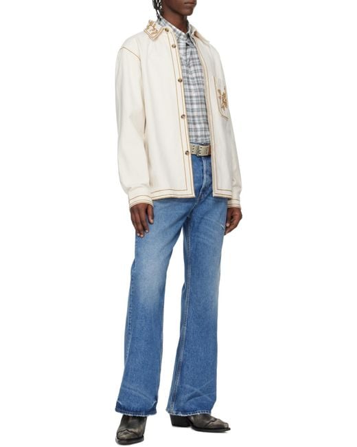 Isabel Marant Natural Rudy Embroidered Shirt for men