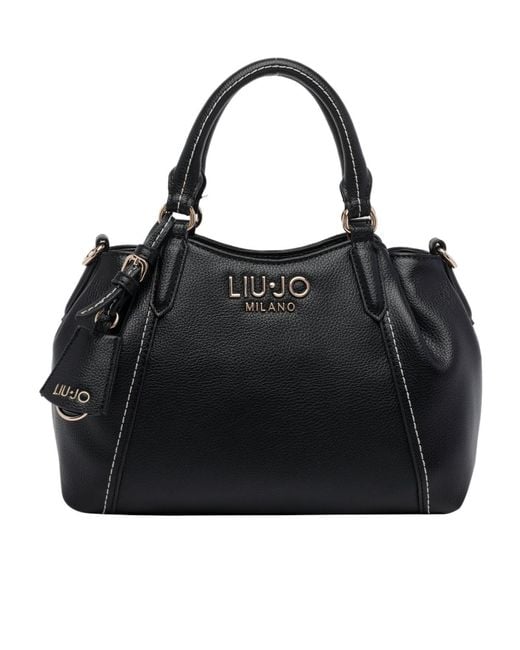Liu Jo Black Logo Lettering Tote Bag