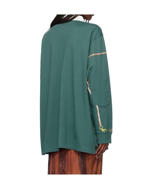 Conner Ives Green Printed Rugby Polo Shirt