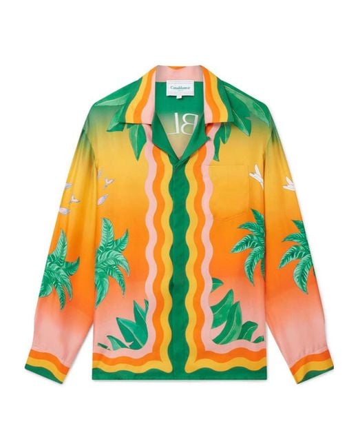 Casablanca Yellow Tennis Club Graphic Printed Shirt for men