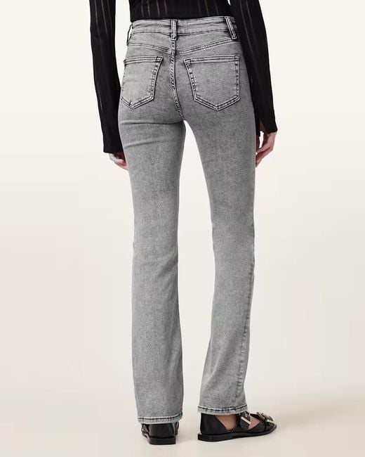 AllSaints Gray Straight Leg Jeans
