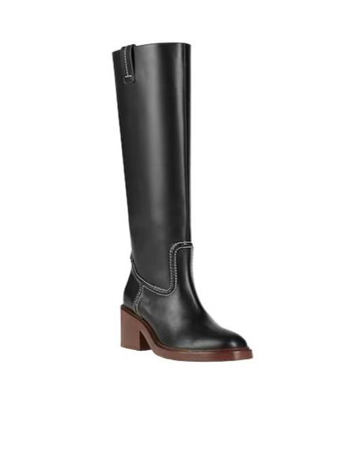 Chloé Black Solid Color Comfortable Leather Boots