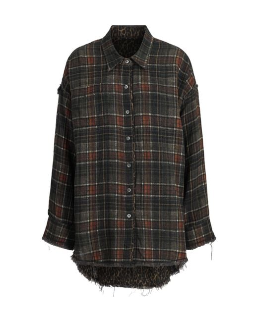 R13 Gray Plaid Shirt