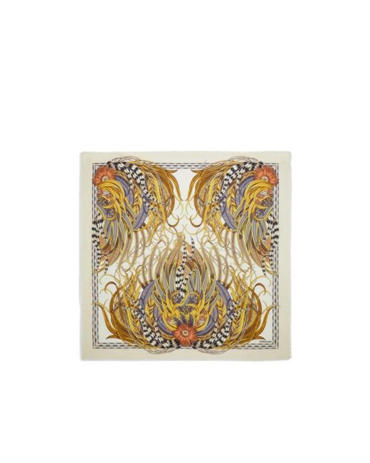 Ferragamo Metallic Rooster Print Shawl