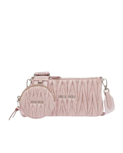 Miu Miu Pink Shine Matelassé Shoulder Bag