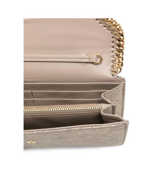 Stella McCartney Gray Falabella Foldover Top Clutch Bag