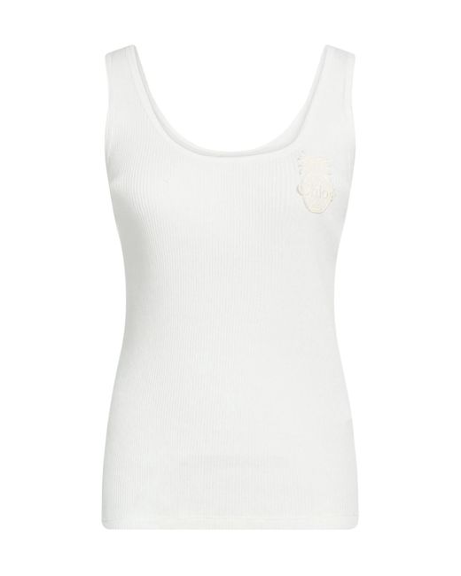 Chloé White Solid Color Sleeveless Undershirt