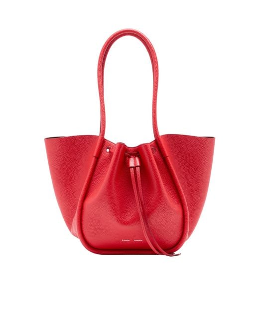 Proenza Schouler Red Large Ruched Tote Bag