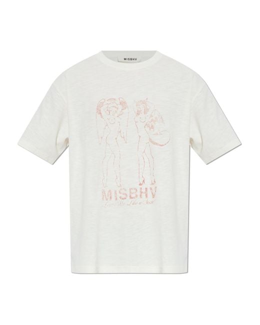 M I S B H V White Devil Angel Graphic T-Shirt for men
