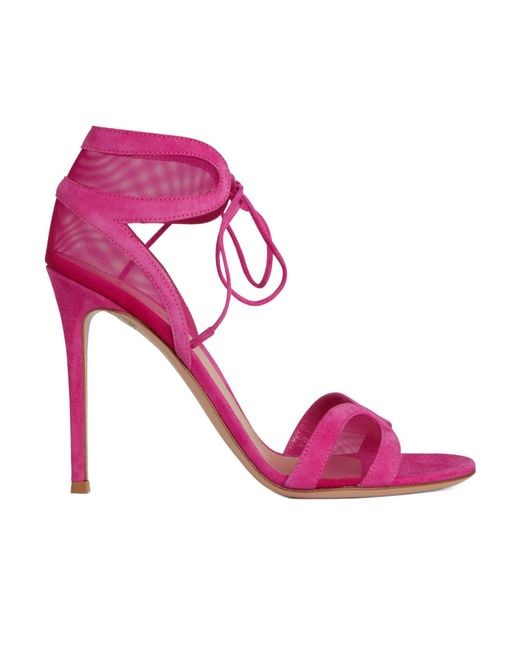 Gianvito Rossi Pink Tie-Up Stiletto Sandals
