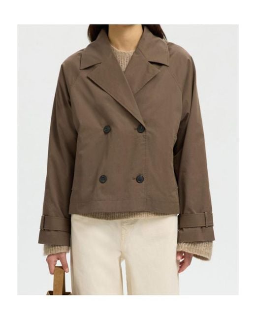 SELECTED Brown Short Trenchcoat