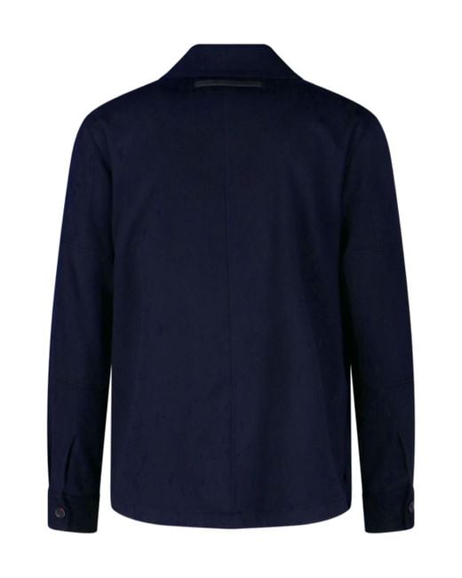 Zegna Blue Long-Sleeved Casual Jacket for men