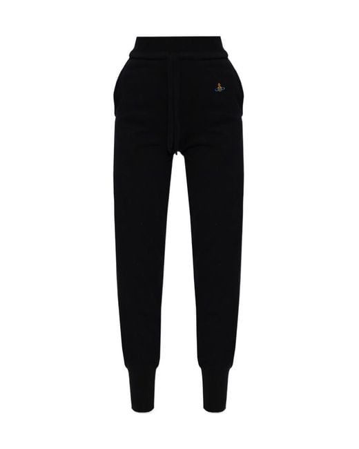 Vivienne Westwood Black Logo-Embroidered Knitted Sweatpants