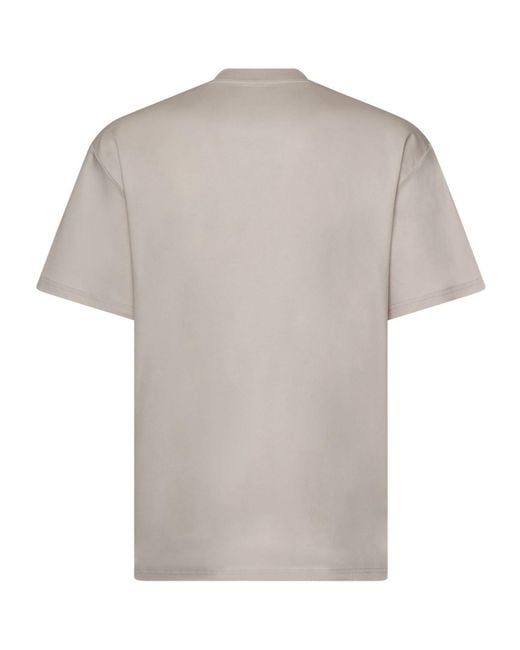 HELIOT EMIL White Crew Neck Short-Sleeved T-Shirt for men