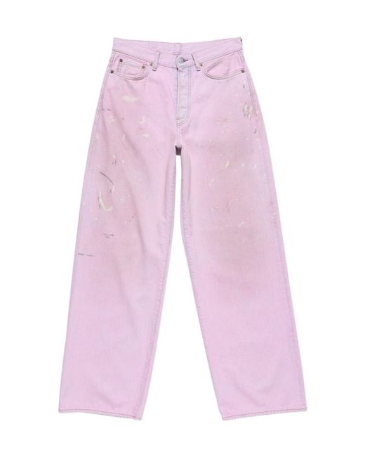 Acne Pink Belt Loop Jeans