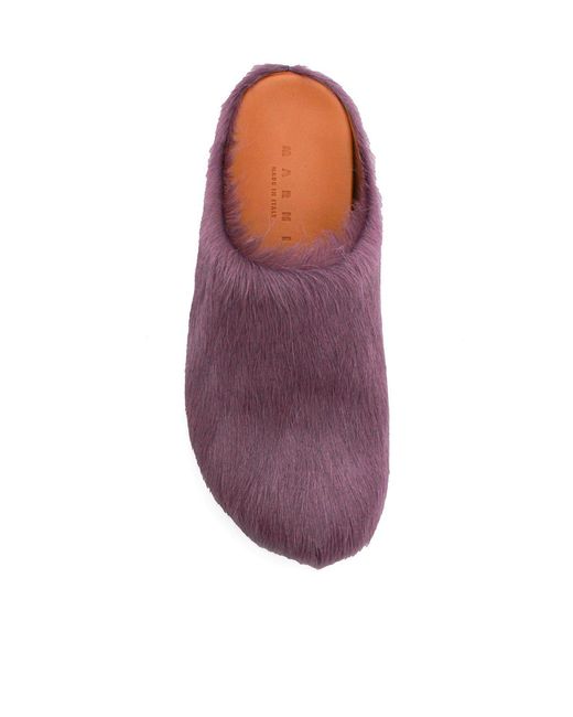 Marni Purple Fussbett Round Toe Slip-On Mules