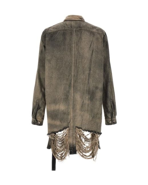 Rick Owens Gray Overshirt Jacket for men