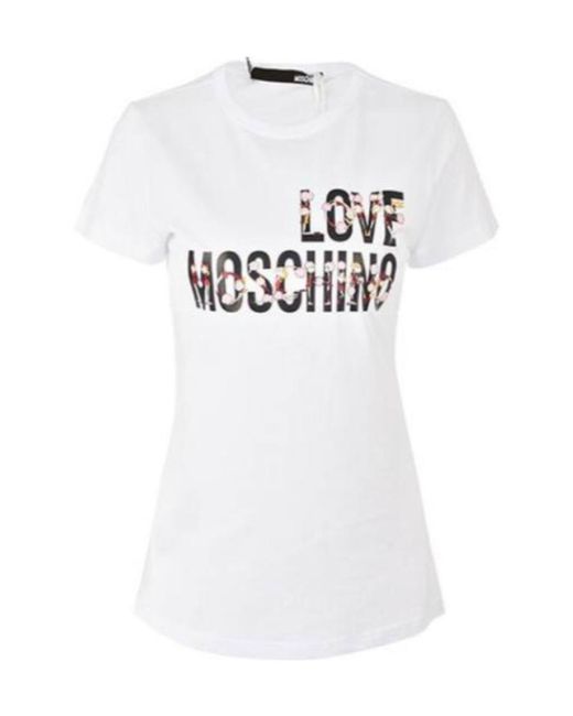 Moschino White Logo Details T-Shirt