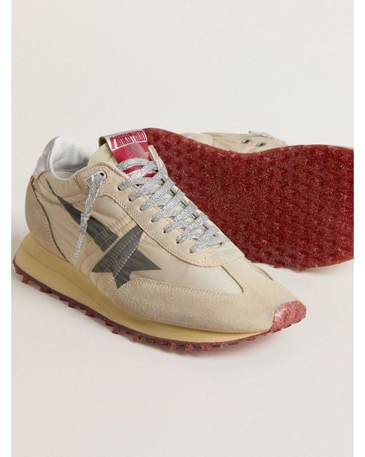 Golden Goose Deluxe Brand White Marathon Lace-Up Sneakers for men