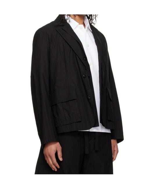 Sacai Black Layered Lapel Blazer for men