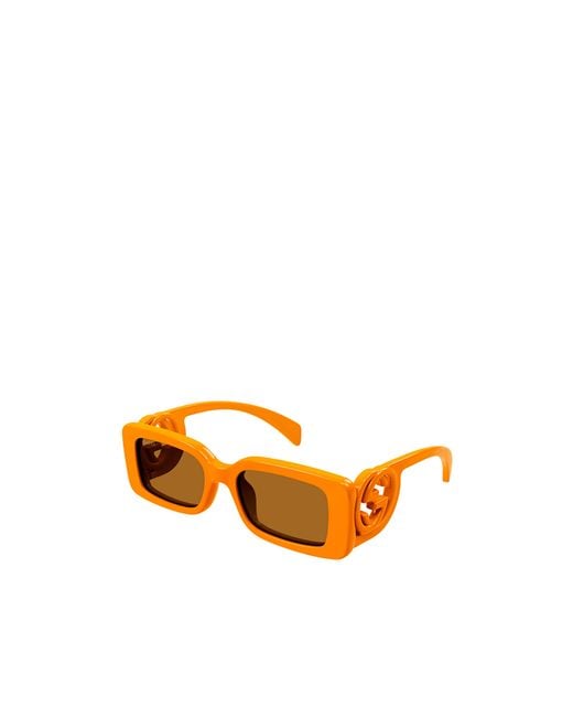 Gucci Orange Eyewear Rectangle Frame Sunglasses