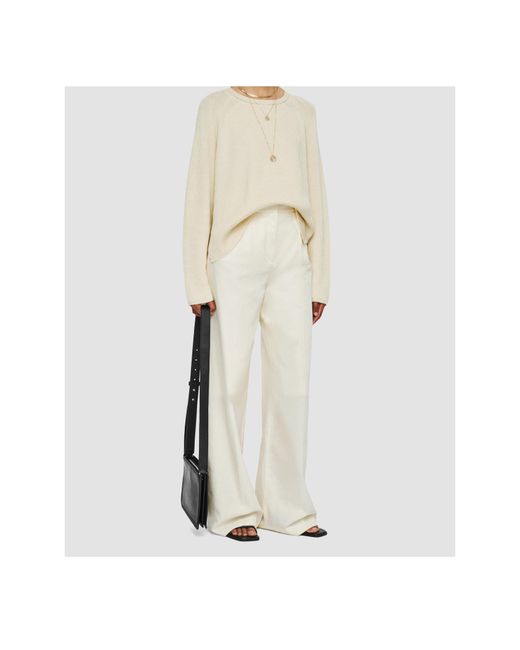 Joseph White Alanel Silk And Cotton-Blend Wide-Leg Pants