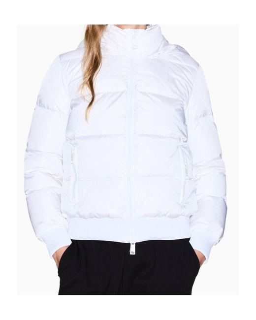 ARMANI EXCHANGE White Zip-Up Puffer Jacket