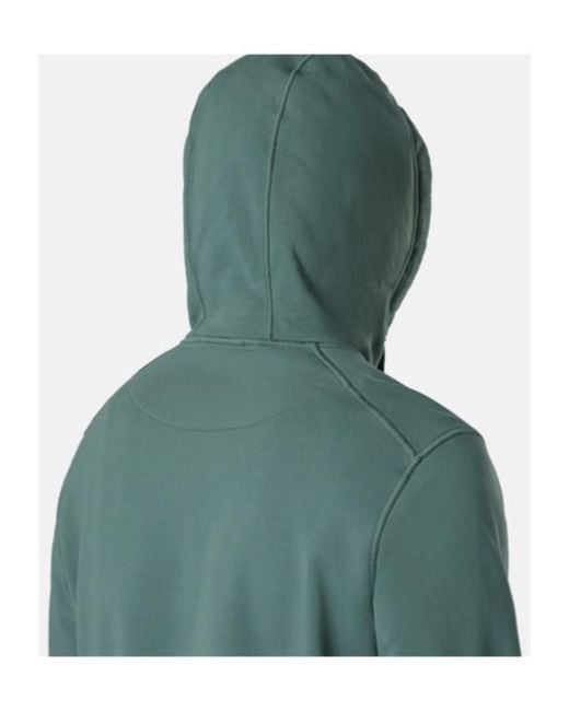 Stone Island Green Logo Patch Drawstring Hoodie for men