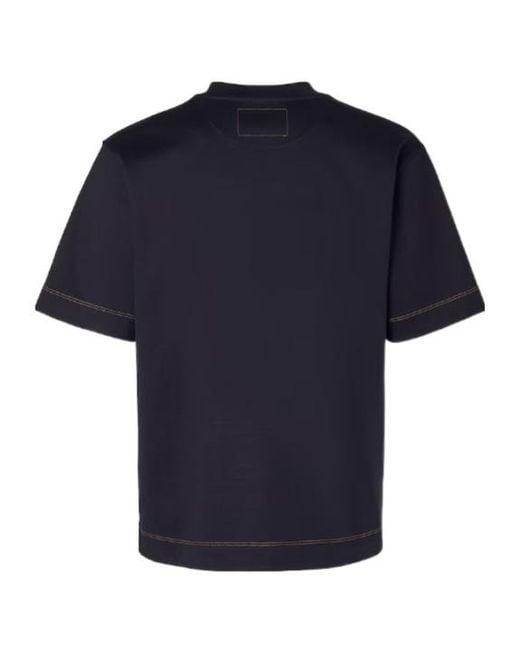 Fendi Blue Logo Patch Crewneck T-Shirt for men