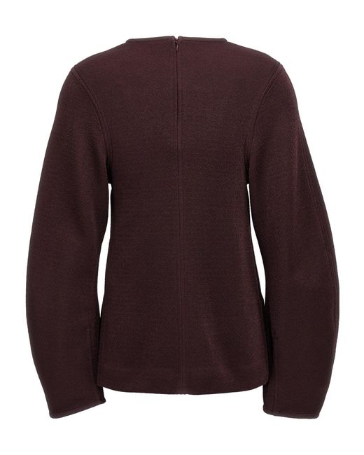 Jil Sander Purple Wide-Sleeved Crewneck Jumper