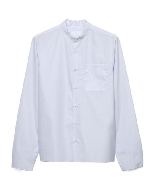 Prada White Long-Sleeved Button-Up Shirt for men