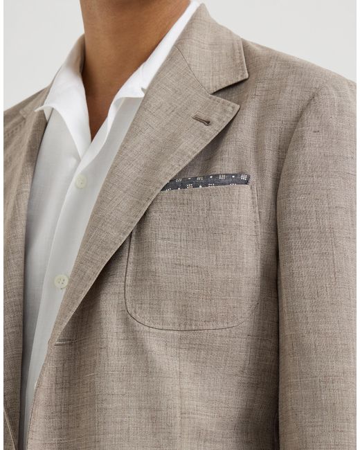 Brunello Cucinelli Brown Single Breasted Tailored Jacket for men