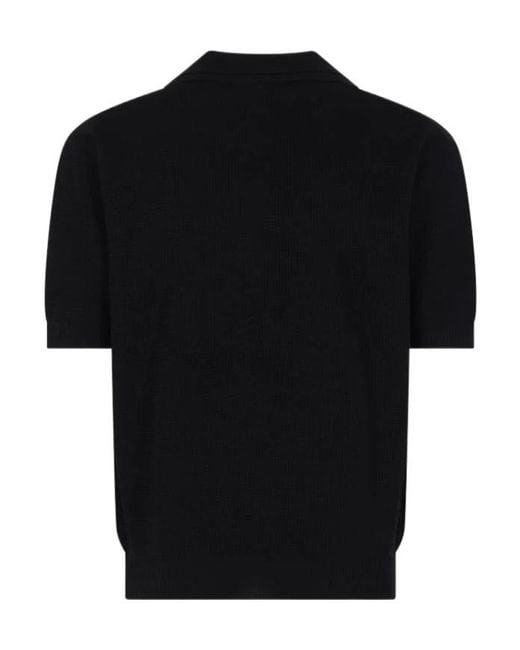 Roberto Collina Black Open-Knit Short-Sleeve T-Shirt for men