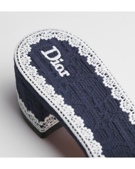 Dior Blue Dentelle Heeled Slide
