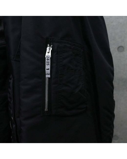 Maison Mihara Yasuhiro Black Double Leyered Zipped Flight Jacket for men