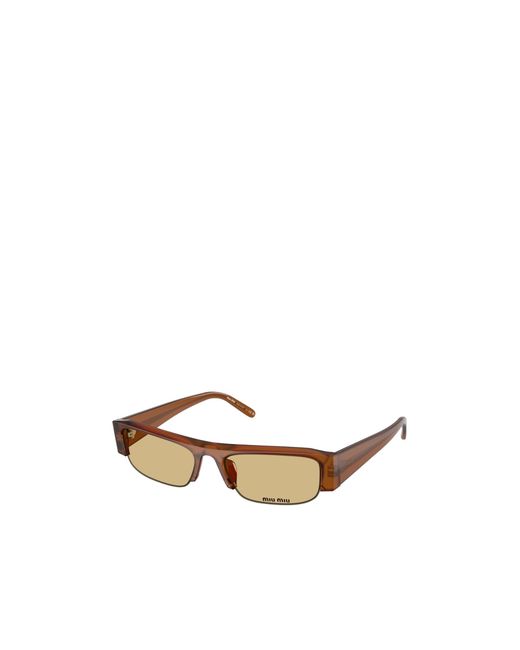 Miu Miu White Square-Frame Sunglasses